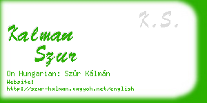kalman szur business card